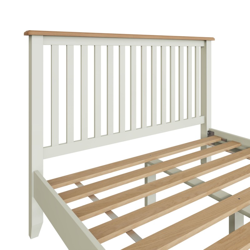 DC GA Double Bed Frame Pure White/Light Oak